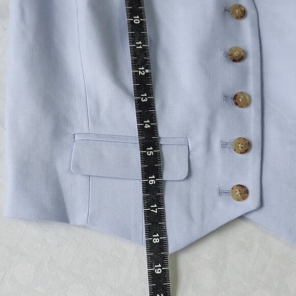 J.Crew Women Linen Blend Vest Size 8 Light Blue Stretch Preppy Academia Y2K - Picture 6 of 12